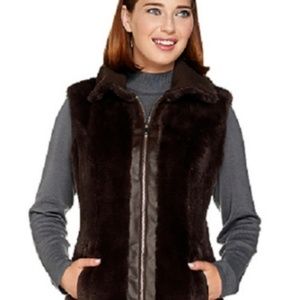 🌟Faux Fur Bomber Vest, Chocolate XXSmall💕